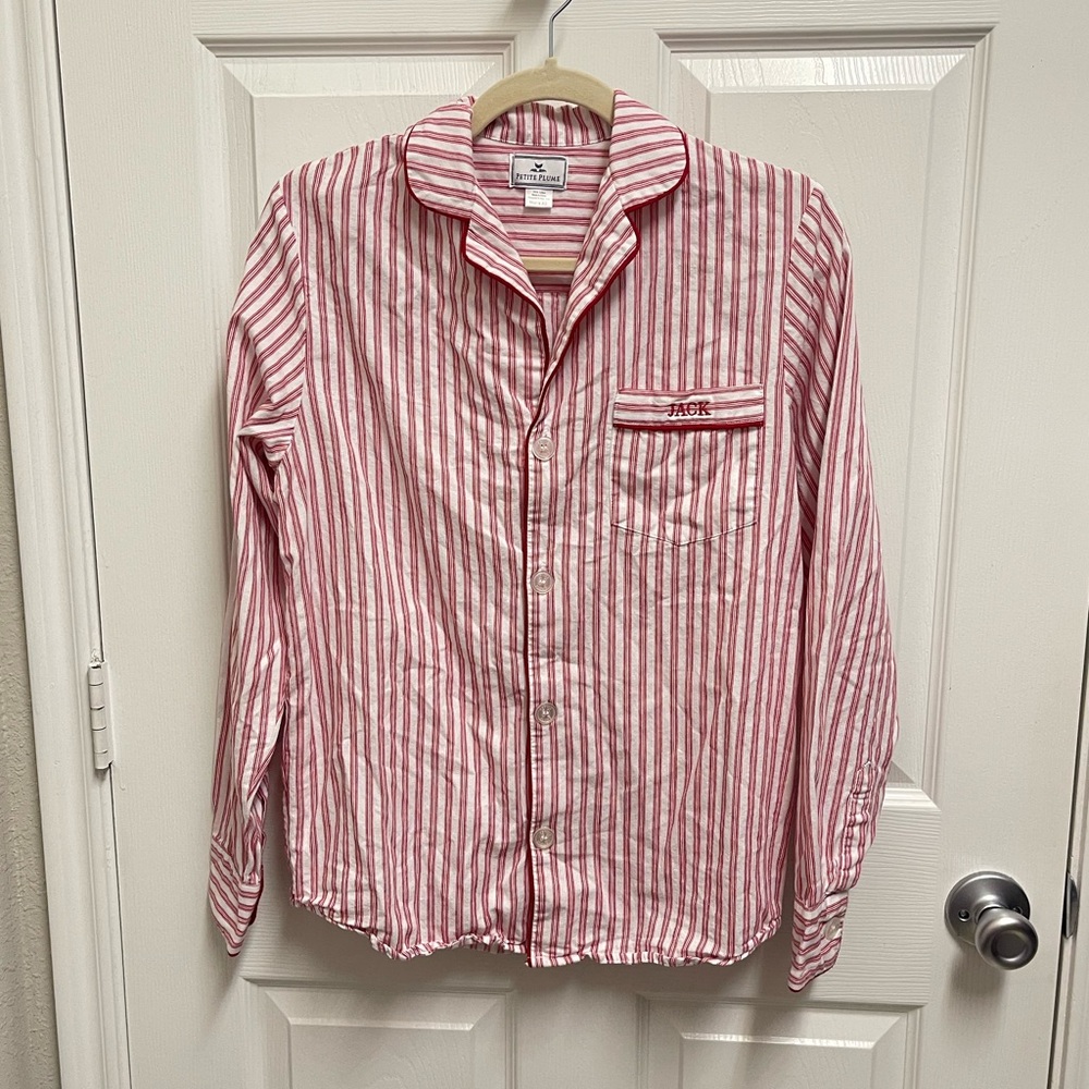 Petite Plume Red Striped Pajama Top - Jack